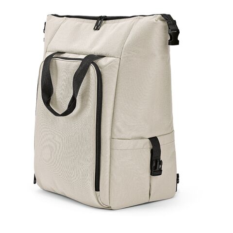 Mitarbeitergeschenk Kühltasche Dublin – hellgrau – mit Logodruck 28 l. Nachhaltiger Cooler Bag mit Laptopfach für Firmen-Events