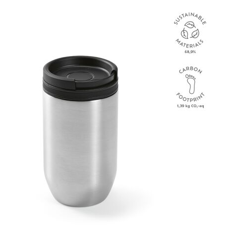 Okavongo Reisebecher recy. Edelstahl 430 ml Schwarz | ohne Werbeanbringung