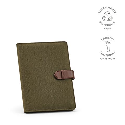 Eliot A5 Mappe rPET 70 gsm olivgrün | ohne Werbeanbringung