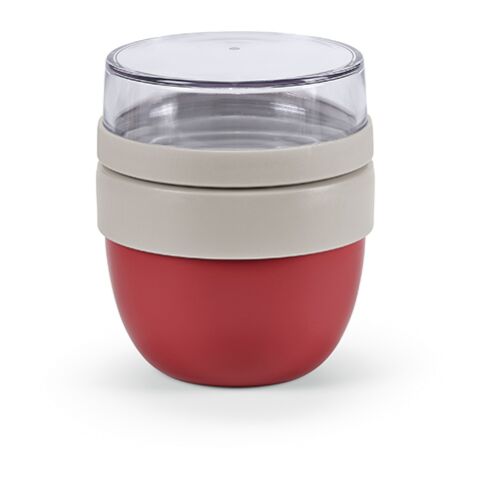 Werbeartikel Rembrandt 600 Thermobehälter recy.Edelstahl, 580 ml. Mit 2 Fächern – burgund – mit Logo bedruckt