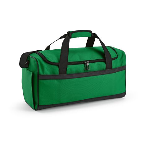 Werbeartikel São Paulo M 25 L Sporttasche, rPET ripstop.Mit reflektierenden Streifen – grün – mit Logo bedruckt