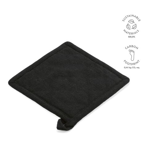 Klimt Topflappen recy. Baumwolle 180 gsm Schwarz | ohne Werbeanbringung