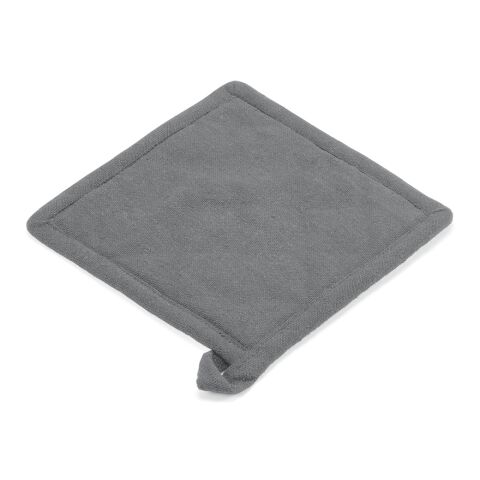 Werbeartikel Klimt Topflappen aus recy.Baumwolle 180 g/m² – grau – mit Logo bedruckt