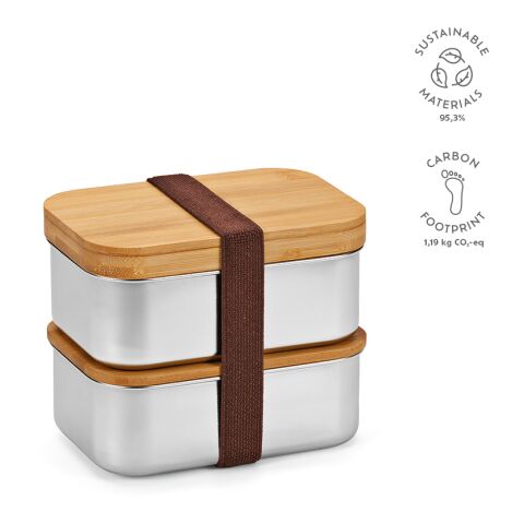Vermeer Lunchbox Bambus 1480 ml  Silber | ohne Werbeanbringung