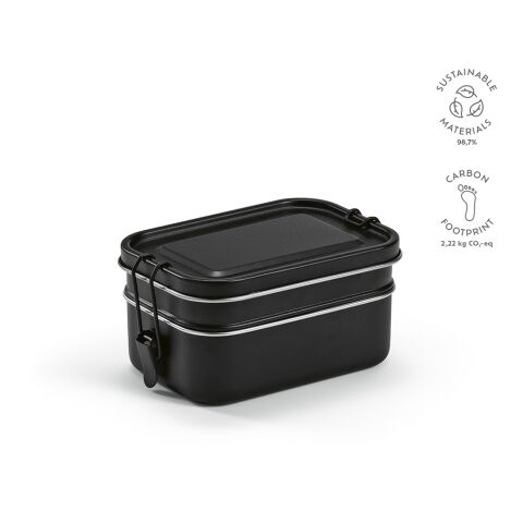 Tintoretto Lunchbox recy. Edelstahl 1240 ml Schwarz | ohne Werbeanbringung
