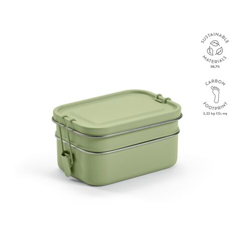 Tintoretto Lunchbox recy. Edelstahl 1240 ml Grün | ohne Werbeanbringung