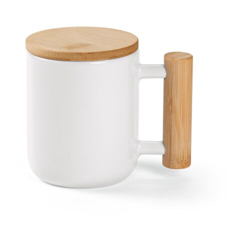 Douro Keramik Tasse mit Bambus, 380 ml. Für Sublimationsdruck geeignet Weiß | ohne Werbeanbringung | Nicht verfügbar | Nicht verfügbar | Nicht verfügbar