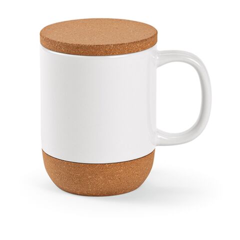 Ebro Keramik Tasse mit Kork,410 ml. Für Sublimationsdruck geeignet Weiß | ohne Werbeanbringung | Nicht verfügbar | Nicht verfügbar | Nicht verfügbar