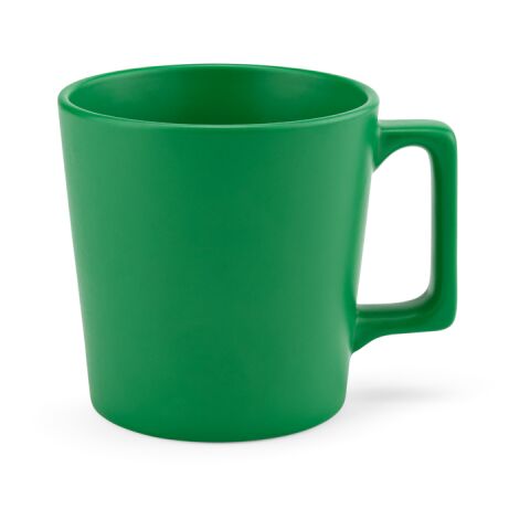 Werbeartikel Thames 350 Tasse aus Keramik, 360 ml. Matte Oberfläche – grün – mit Logo bedruckt