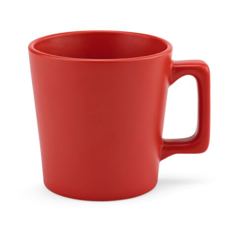Werbeartikel Thames 250 Tasse aus Keramik, 270 ml. Matte Oberfläche – rot – mit Logo bedruckt