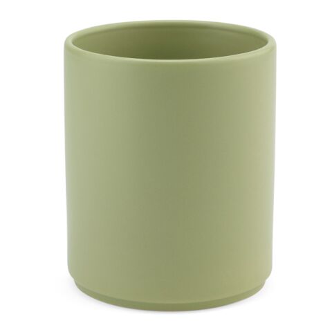 Werbeartikel Tiber 350 Tasse aus Keramik, 340 ml. Matte Oberfläche – mattgrün – mit Logo bedruckt