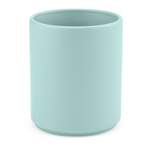 Werbeartikel Tiber 250 Tasse aus Kermaik, 240 ml. Matte Oberfläche – pastelblau – mit Logo bedruckt