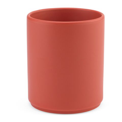 Werbeartikel Tiber 250 Tasse aus Kermaik, 240 ml. Matte Oberfläche – mattrot – mit Logo bedruckt