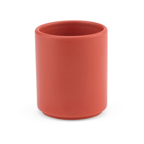 Werbeartikel Tiber 75 Tasse aus Keramik, 75ml. Matte Oberfläche – mattrot – mit Logo bedruckt