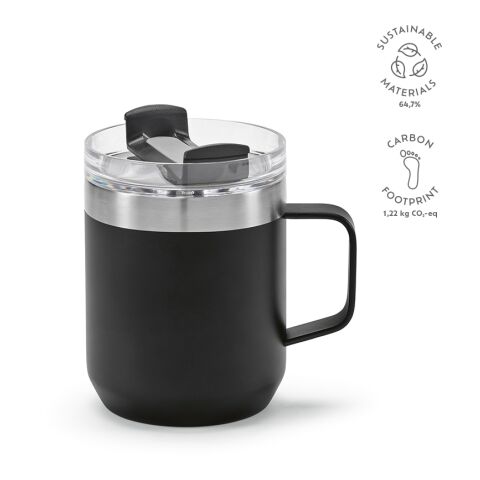 Shinano Tasse recy. Edelstahl 440 ml Schwarz | ohne Werbeanbringung