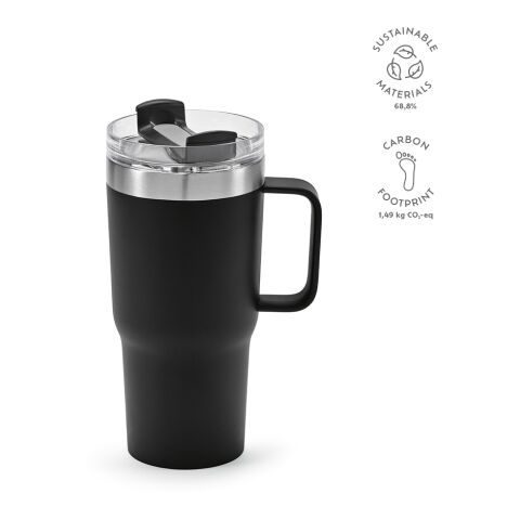 Neman Tasse recy. Edelstahl 580 ml Schwarz | ohne Werbeanbringung