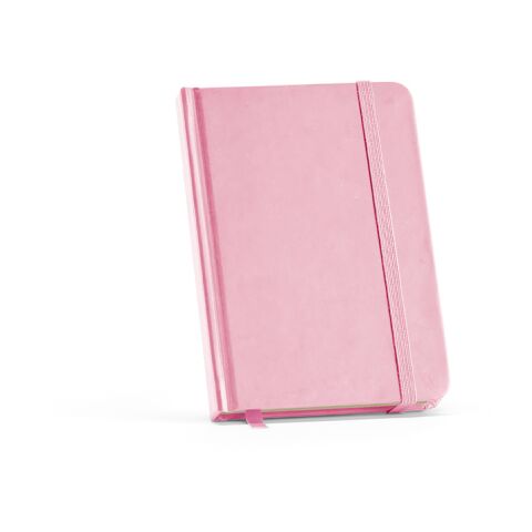 Werbegeschenk Notizbuch Marquez DIN A6 – rosa – mit Logo bedruckt nachhaltig aus recyceltem Papier für den Büroalltag