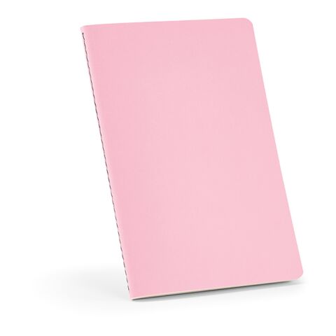Werbemittel Bronte A5 Notizbuch – rosa – mit Logo bedruckt nachhaltig recycelt liniert 160 Seiten FSC-Papier Softcover