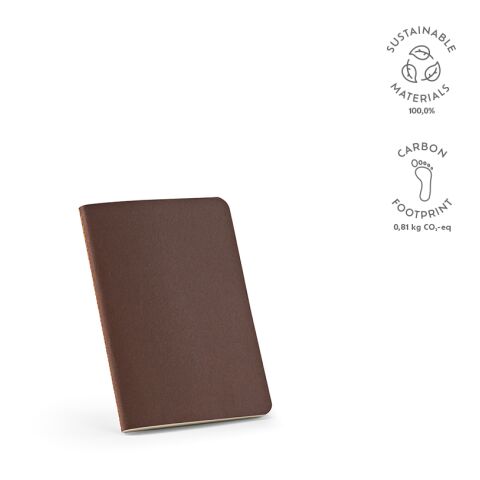 Bronte A6 Notizbuch recy. Papier 70 gsm  Braun | ohne Werbeanbringung