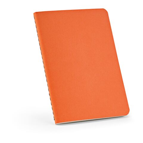 Werbeartikel Bronte A6 Notizbuch.Softcover und recy.Kartoneinband – Orange – mit Logo bedruckt
