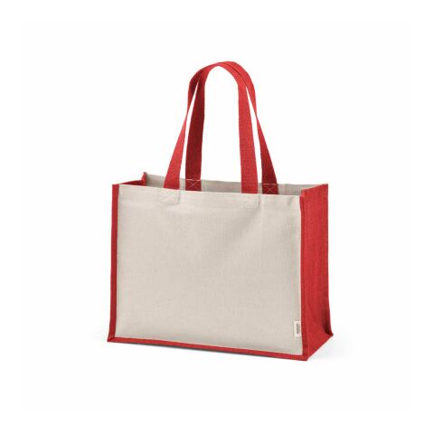 Maglic Einkaufstasche aus recy. Baumwolle und Jute, 300g/m² Rot