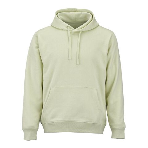 Werbeartikel Bondi Unisex Kapuzenpullover. Bio-Baumwolle und rPET. 300g/m² – Pastelgrün – mit Logo bedruckt