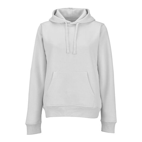 Werbeartikel Bondi Damen Kapuzenpullover. Bio-Baumwolle und rPET. 300g/m² – Hellgrau – mit Logo bedruckt