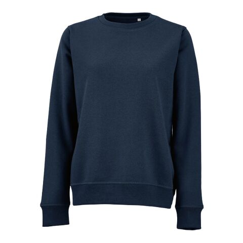 Werbeartikel Waikiki Damen Sweatshirt mit Rundhalsausschnitt. Bio-Baumwolle und rPET – Marineblau