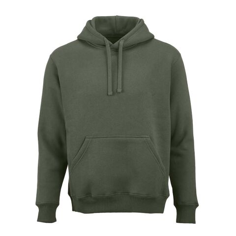 Werbeartikel Tulum Kapuzenpullover. Bio-Baumwolle, recy. Baumwolle und rPET – Armeegrün