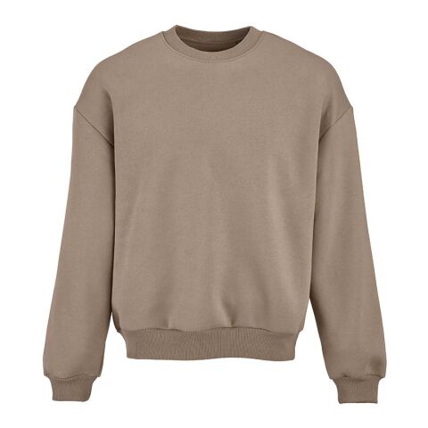 Corporate Fashion Whitehaven Oversized Sweatshirt – hellbraun – mit hochwertigem Stick, nachhaltig aus Bio-Baumwolle, Gr. XS-XXL