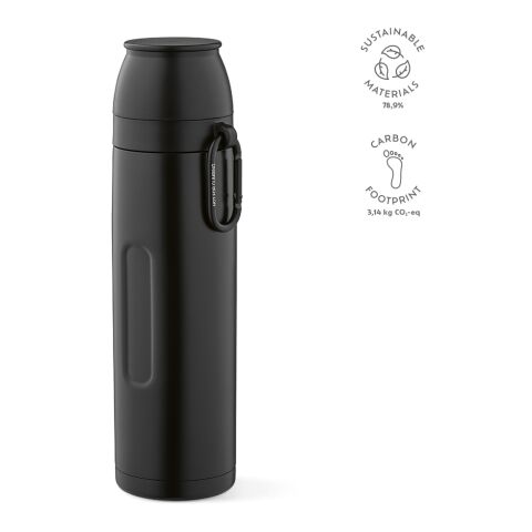 Flinders Thermos recy. Edelstahl 1080 ml Schwarz | ohne Werbeanbringung