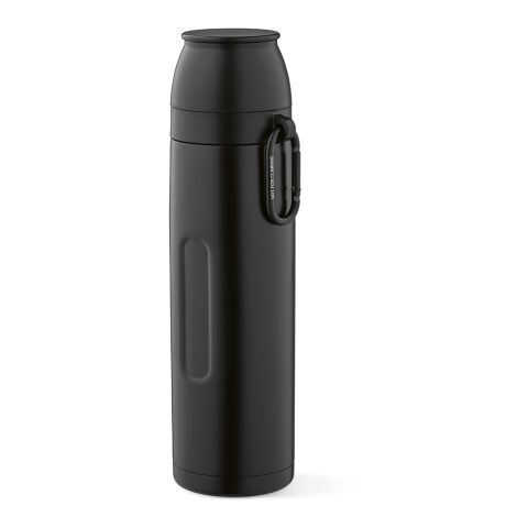 Flinders Thermos recy.Edelstahl, 1080 ml. Mit 2 Bechern und Karabiner Schwarz | ohne Werbeanbringung | Nicht verfügbar | Nicht verfügbar | Nicht verfügbar