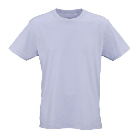 Werbeartikel Copacabana U Unisex T-Shirt aus Jersey. 100% Bio-Baumwolle. 165g/m² – Pastelblau – mit Logo bedruckt