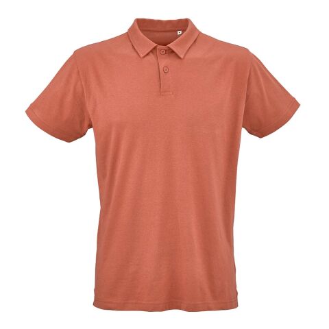 Werbeartikel Ipanema Unisex Polo-Shirt aus Jersey. 100% Bio-Baumwolle – Orange – mit Logo bedruckt