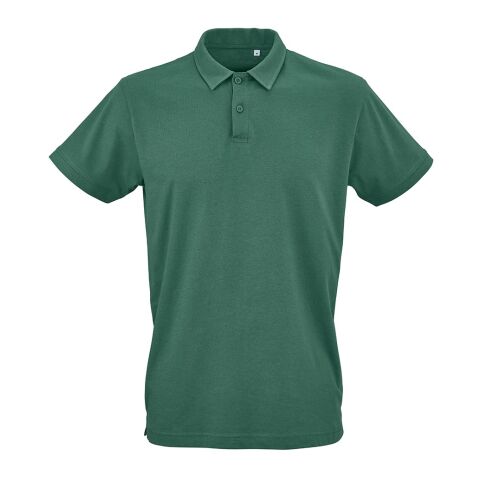 Werbeartikel Ipanema Unisex Polo-Shirt aus Jersey. 100% Bio-Baumwolle – Dunkelgrün