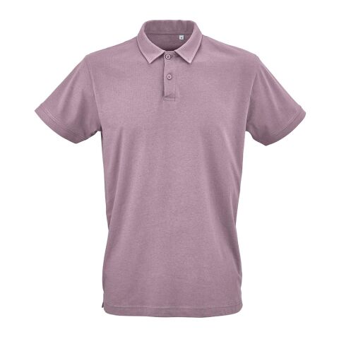 Werbeartikel Ipanema Unisex Polo-Shirt aus Jersey. 100% Bio-Baumwolle – Flieder – mit Logo bedruckt