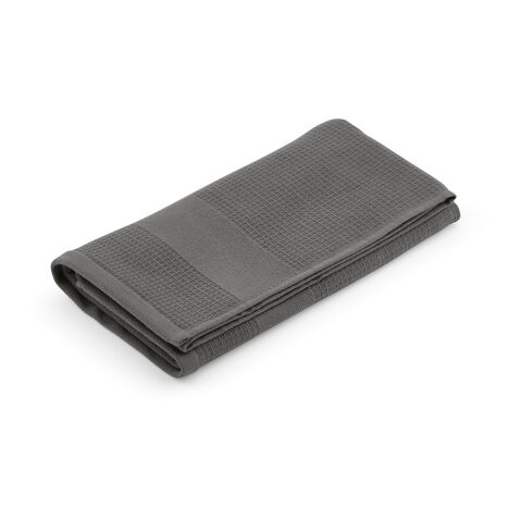 Nachhaltiger Werbeartikel Botticelli XL Badetuch recy.Baumwolle 500 g/m². Hergestellt in Portugal – dunkelgrau – mit Logo bedruckt