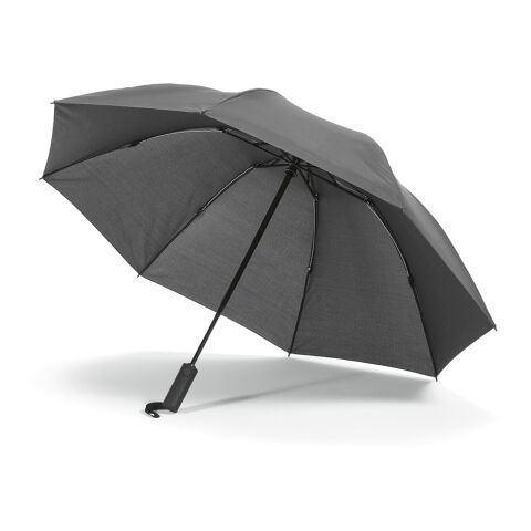 Werbegeschenk Taschenschirm Presley – dunkelgrau – mit individuellem Logodruck sturmfest mit Windproof-System Ø 58 cm für Promotion