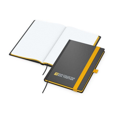 Notizbuch Hardcover Color-Book Ausstattung farbig Gelb | DIN A5 | ohne Werbeanbringung | Punktraster | Siebdruck-Digital inkl.