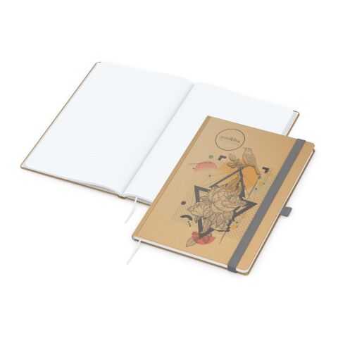 Mitarbeitergeschenk Notizbuch Match-Book – silber – mit Logo bedruckt DIN A4 Hardcover nachhaltig