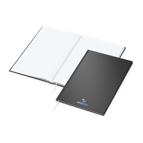 Mitarbeitergeschenk Notizbuch Memo-Book – schwarz – mit Logo geprägt DIN A4 Hardcover 128 Seiten Business Notizblock für Büroausstattung