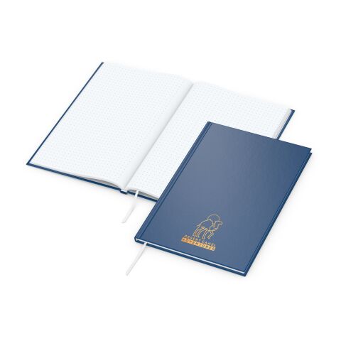 Notizbuch Memo-Book Umfang klein Hardcover matt-farbig Dunkelblau | ohne Werbeanbringung | Punktraster