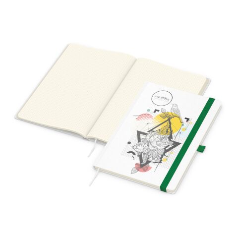 Werbegeschenk Notizbuch Match-Book Natura – grün – mit Logo bedruckt DIN A4 Hardcover 192 Seiten nachhaltiges Business-Notizbuch