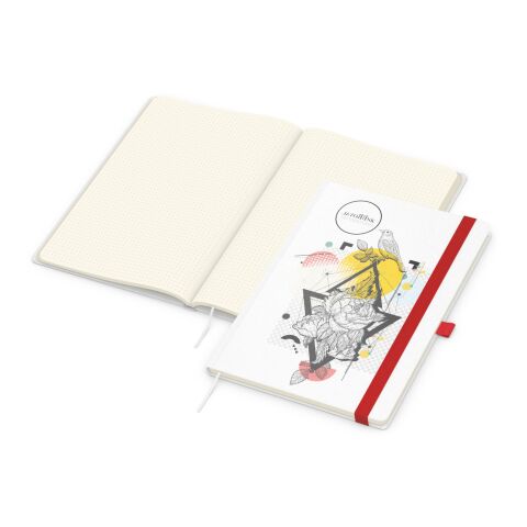 Werbeartikel Notizbuch Match-Book – rot – mit Logo bedruckt DIN A4 für Meetings & Konferenzen