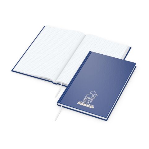 Notizbuch Note-Book Ecken spitz Hardcover matt-farbig Dunkelblau | DIN A5 | ohne Werbeanbringung | Punktraster