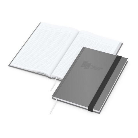 Werbeartikel Notizbuch Visco-Book Buchleinen-Hardcover farbig A5 – grau – DIN A5 – mit Logo bedruckt