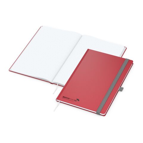 Werbegeschenk Notizbuch Vision-Book – rot – mit Logo bedruckt DIN A4 Hardcover 192 Seiten mit Gummiband und Stiftschlaufe