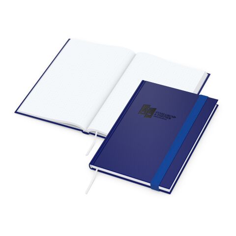 Firmengeschenk Notizbuch Visco-Book – marineblau – mit Logo geprägt DIN A5 Hardcover 192 Seiten mit Lesezeichen für Konferenzen