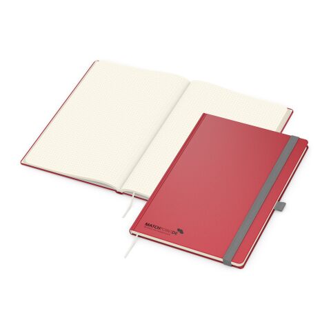 Werbemittel Notizbuch Vision-Book – rot – mit Logo bedruckt DIN A4 Kunstleder-Hardcover 192 Seiten mit Stiftschlaufe und Gummiband