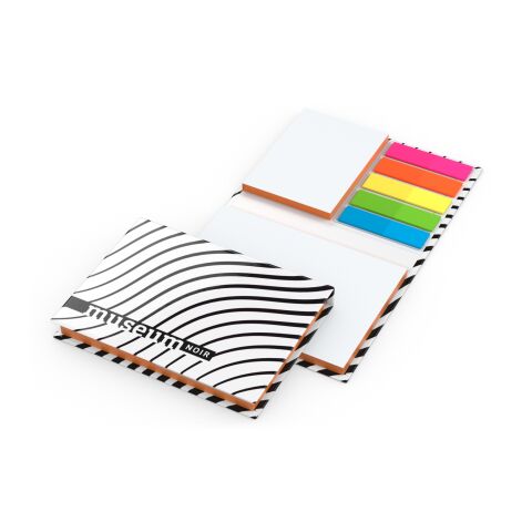 Werbeartikel Haftnotiz-Set Budapest 50/50 Haftzettel weiß Farbschnitt – orange – 105 × 78 mm – mit Logo bedruckt